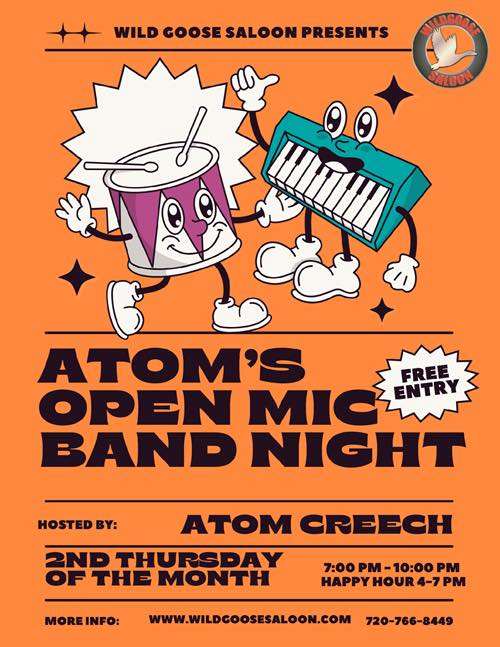 Atom’s Open Mic Band Night!